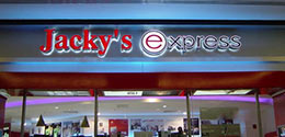 Jacky's Express Dubai Signboard in the shop